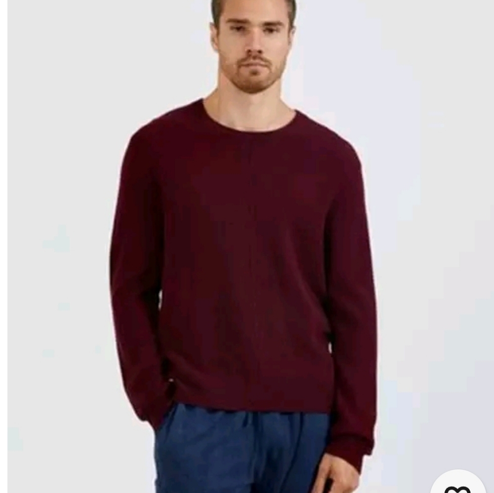 ATM Anthony Thomas Melilo Men's XL Burgundy 100% Cashmere Crewneck Sweater NWT